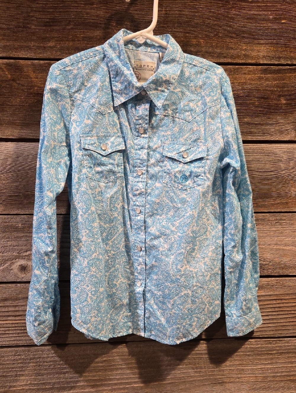 Roper Kids Western Paisley Shirt Size M (7-8)